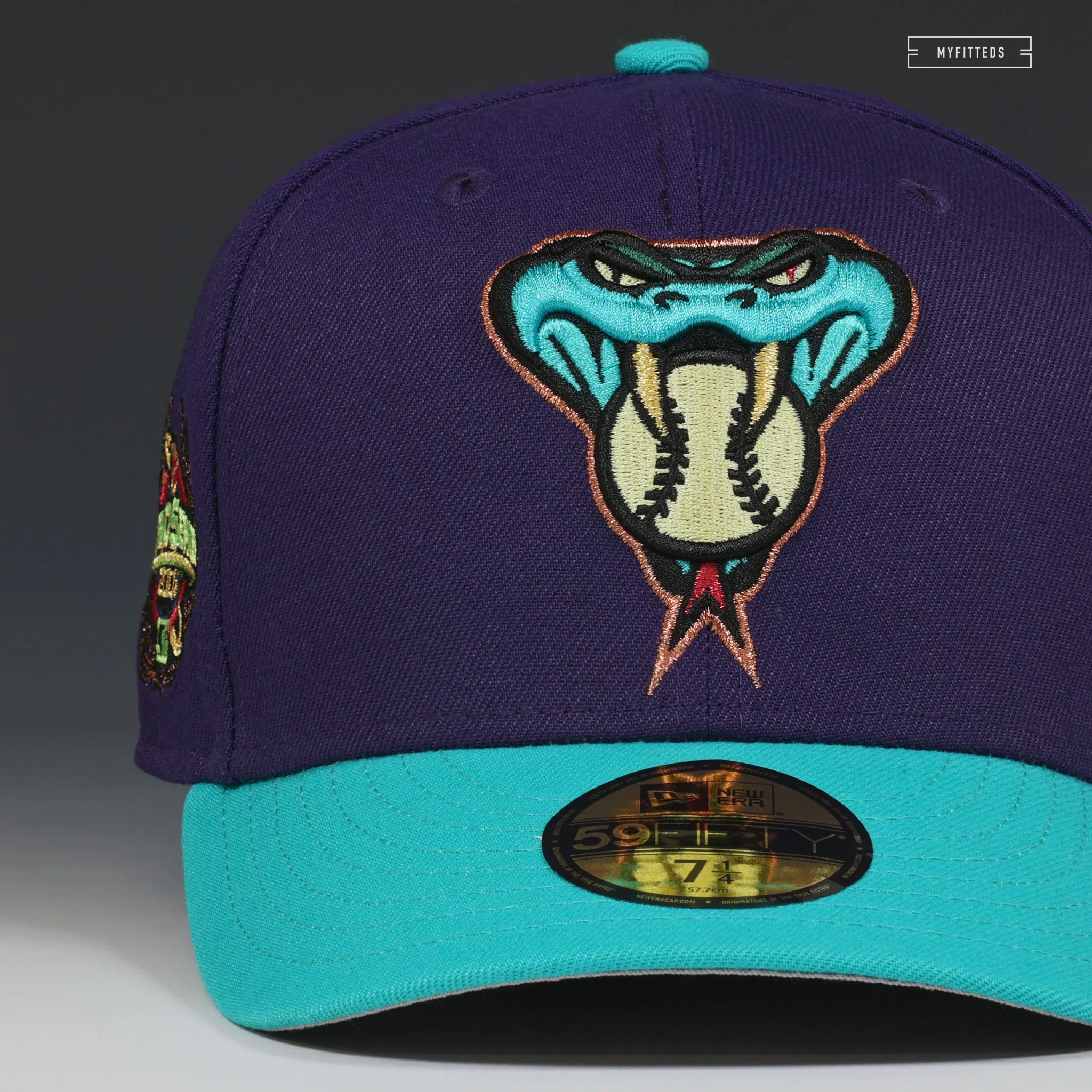 ARIZONA DIAMONDBACKS 2001 WORLD SERIES LAUREL SNAKE NEW ERA FITTED CAP - Image 3