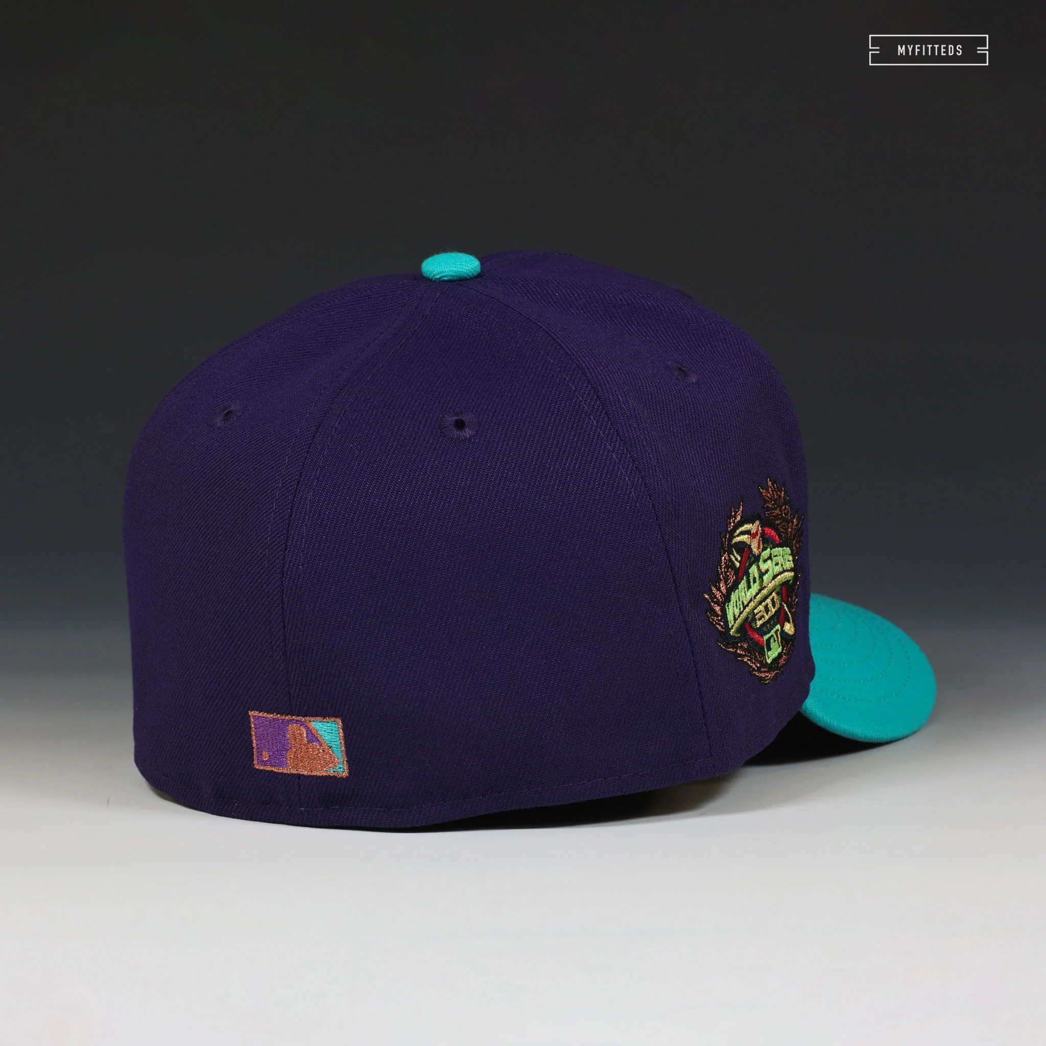 ARIZONA DIAMONDBACKS 2001 WORLD SERIES LAUREL SNAKE NEW ERA FITTED CAP - Image 4