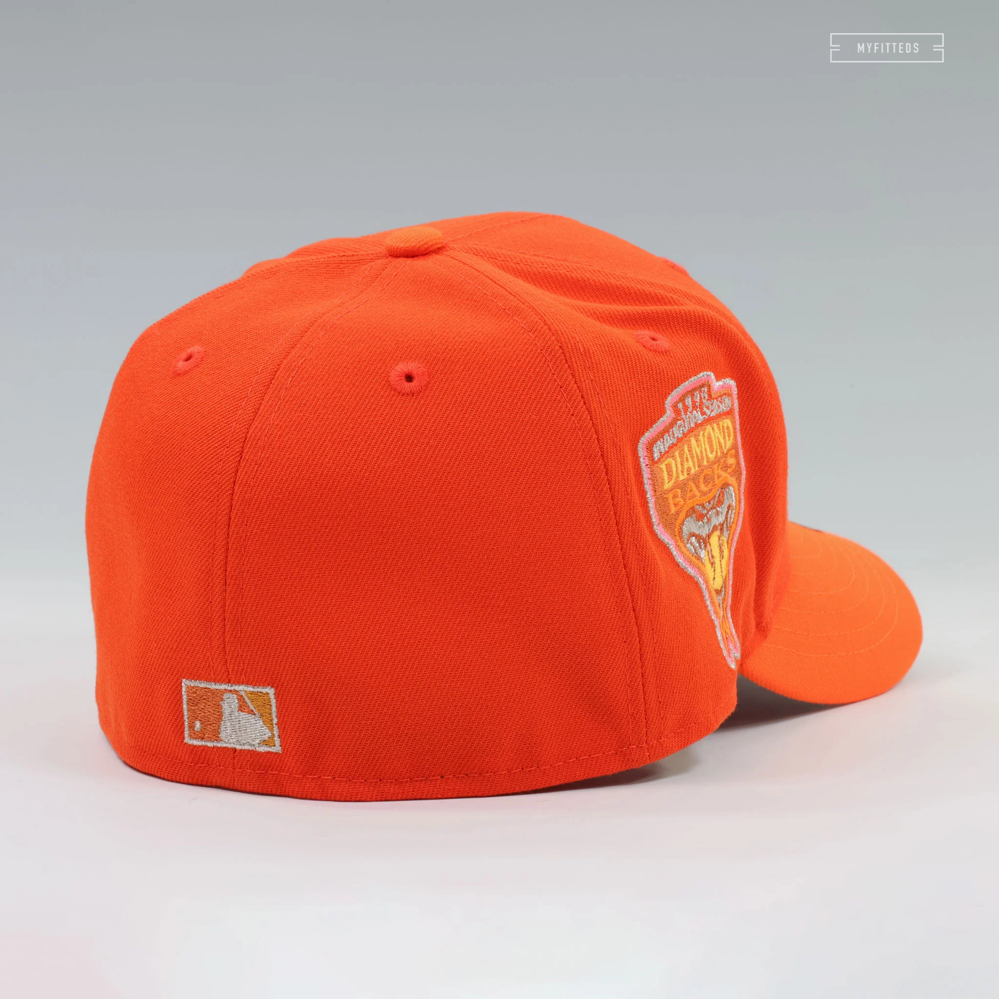 ARIZONA DIAMONDBACKS 1998 INAUGURAL SEASON THE ORANGE MAMBA NEW ERA FITTED CAP - Image 4