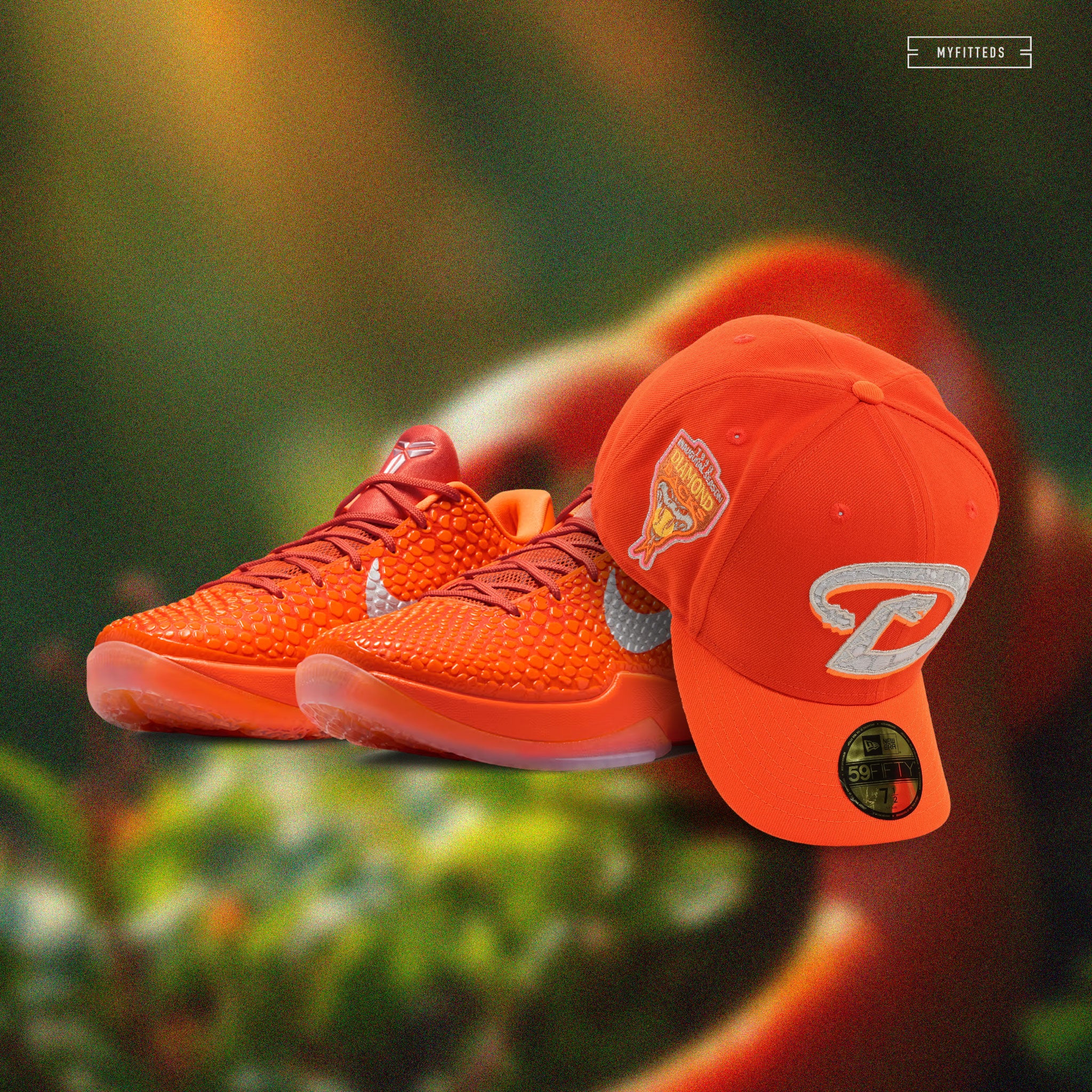 ARIZONA DIAMONDBACKS 1998 INAUGURAL SEASON THE ORANGE MAMBA NEW ERA FITTED CAP - Image 8