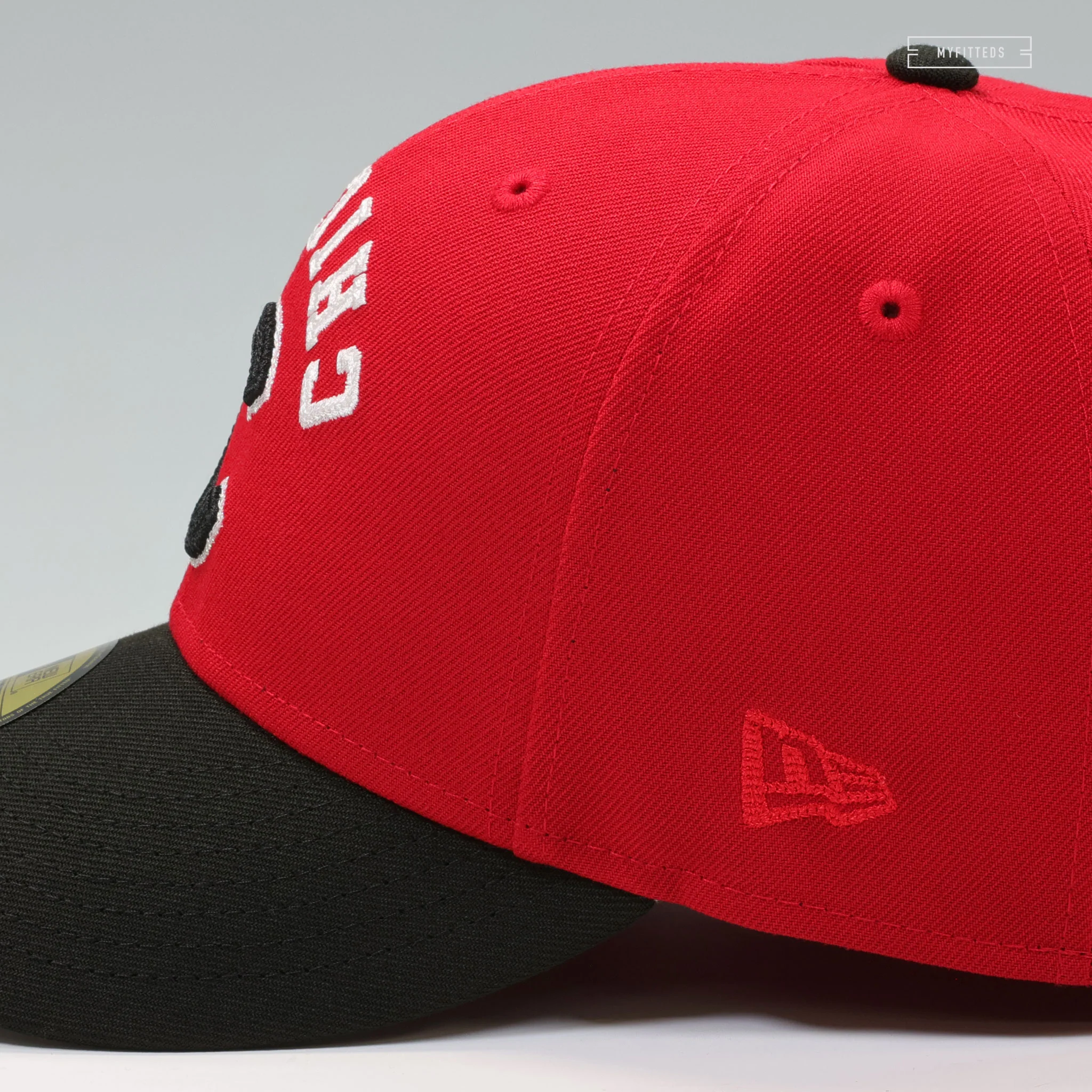 CHICAGO CUBS FLIPPED AND MIRRORED 1990 MLB ALL-STAR GAME SCARLET JET BLACK NEW ERA CAP - Image 4