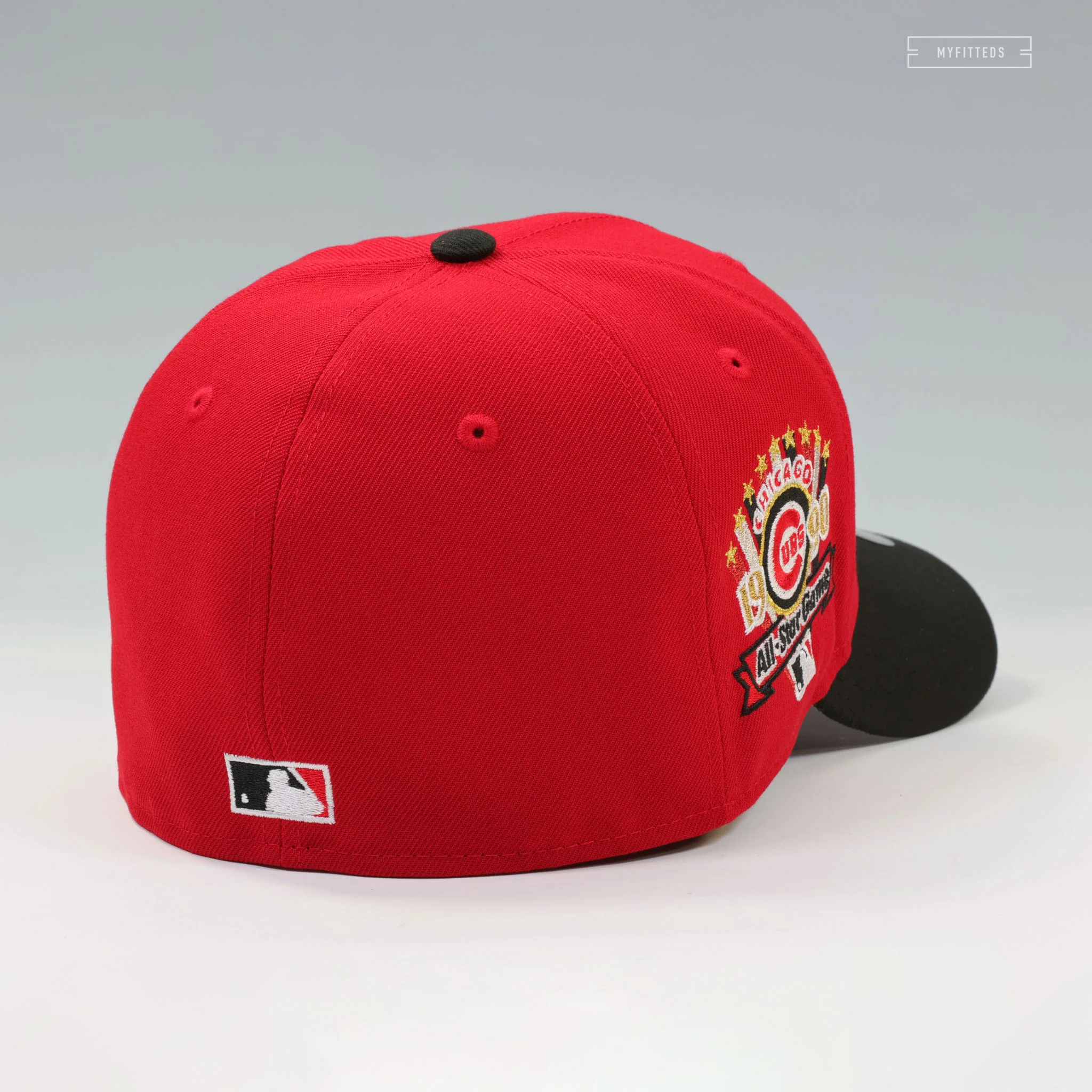 CHICAGO CUBS FLIPPED AND MIRRORED 1990 MLB ALL-STAR GAME SCARLET JET BLACK NEW ERA CAP - Image 5