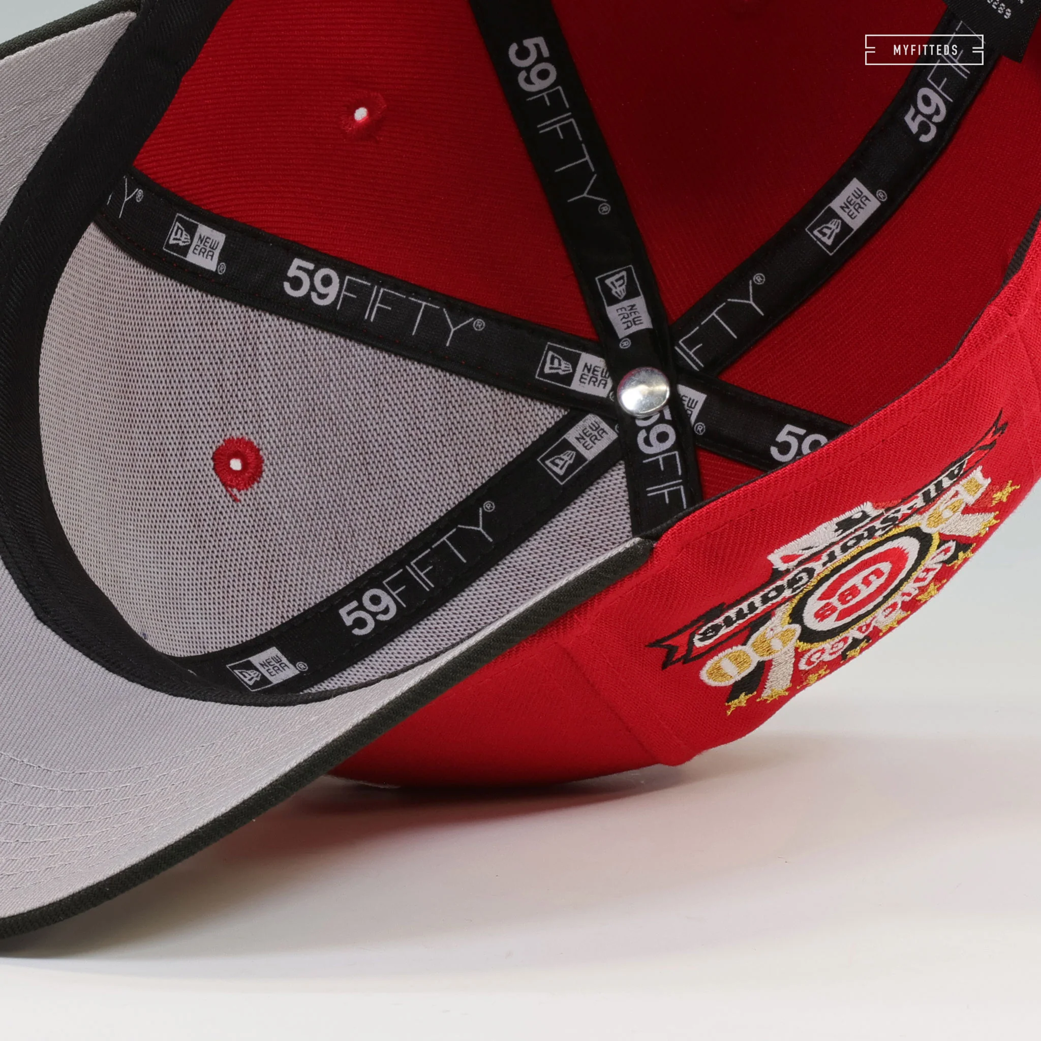 CHICAGO CUBS FLIPPED AND MIRRORED 1990 MLB ALL-STAR GAME SCARLET JET BLACK NEW ERA CAP - Image 6