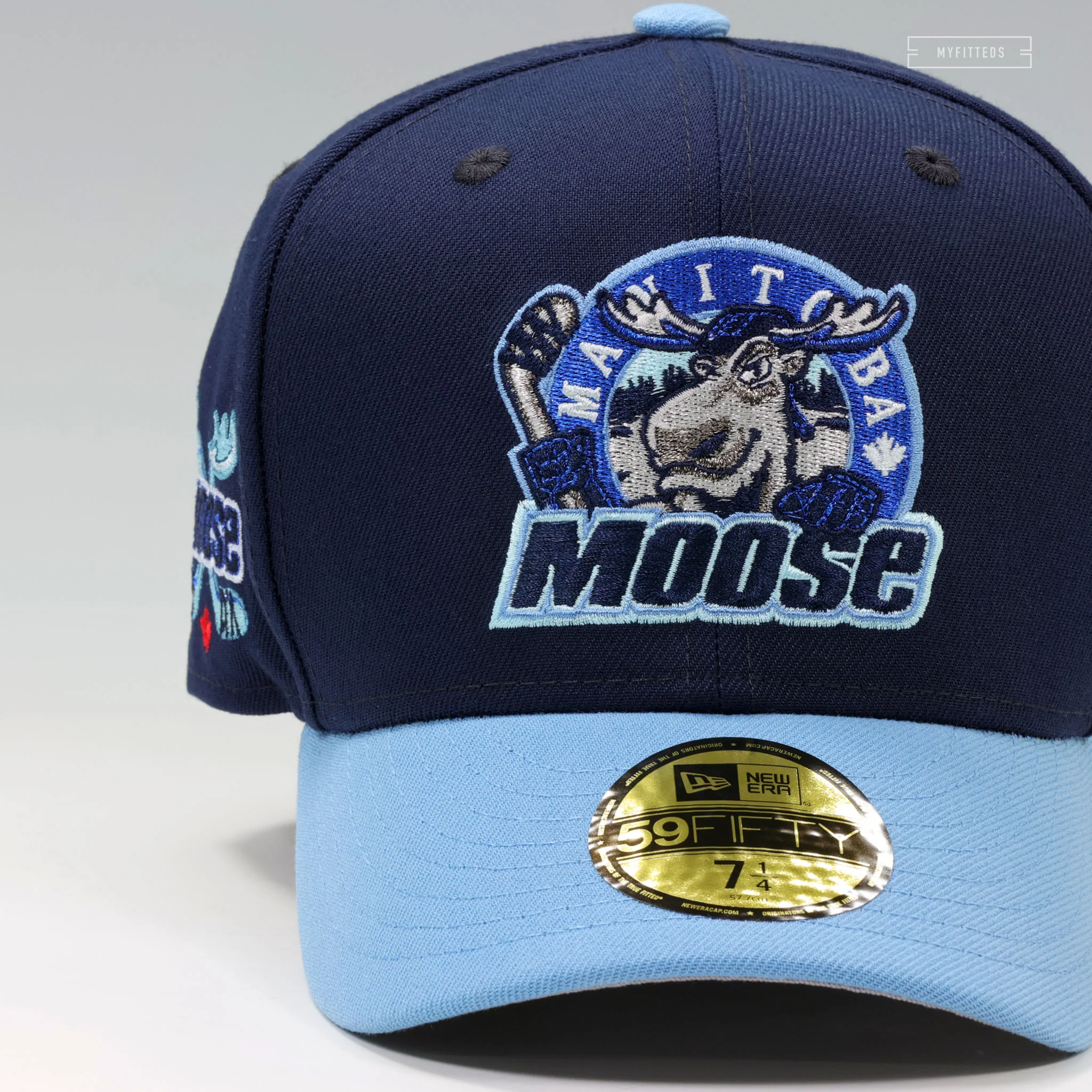 MANITOBA MOOSE RETRO CROSS MOOSE HORN HOCKEY STICKS UNC COLORWAY NEW ERA CAP - Image 3