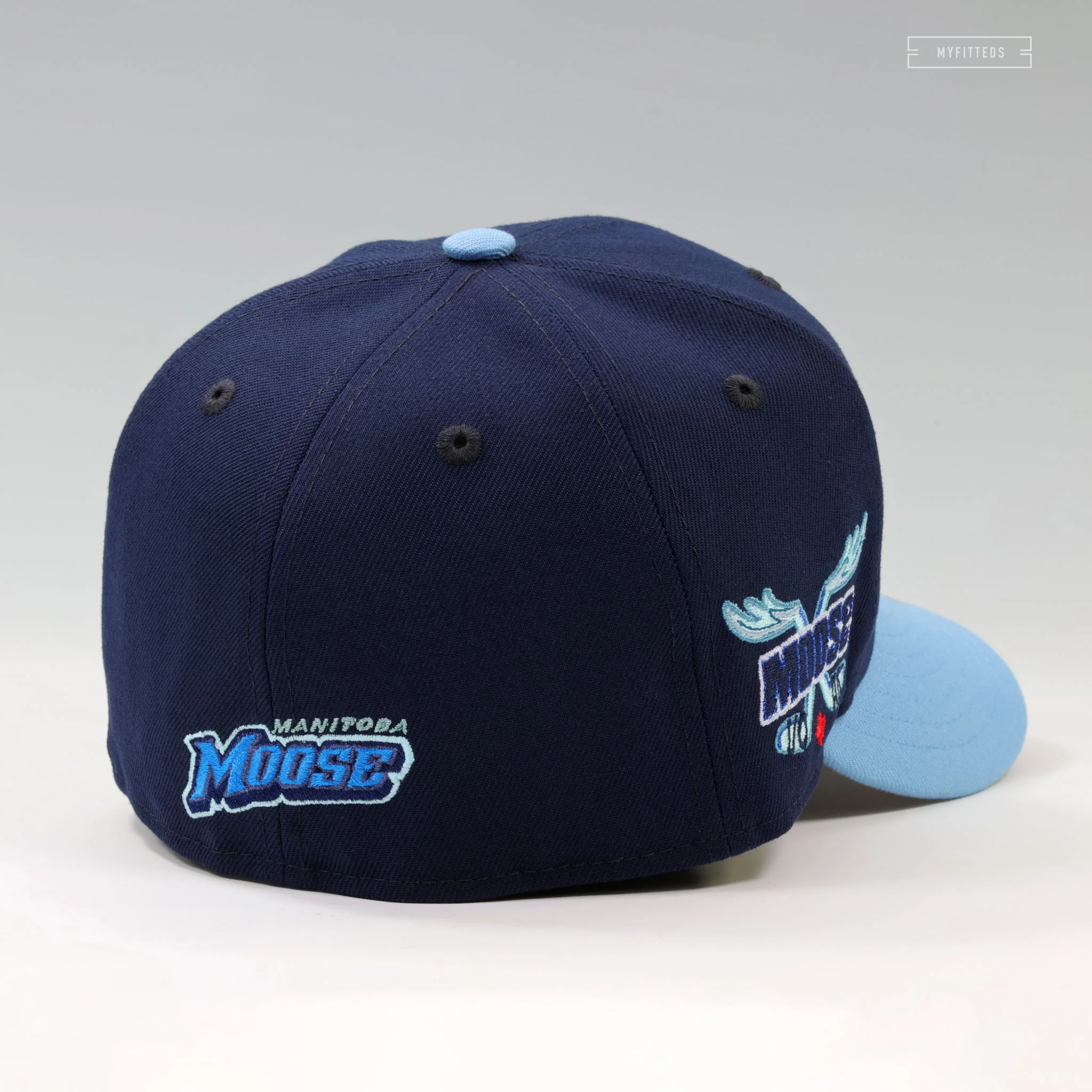 MANITOBA MOOSE RETRO CROSS MOOSE HORN HOCKEY STICKS UNC COLORWAY NEW ERA CAP - Image 4