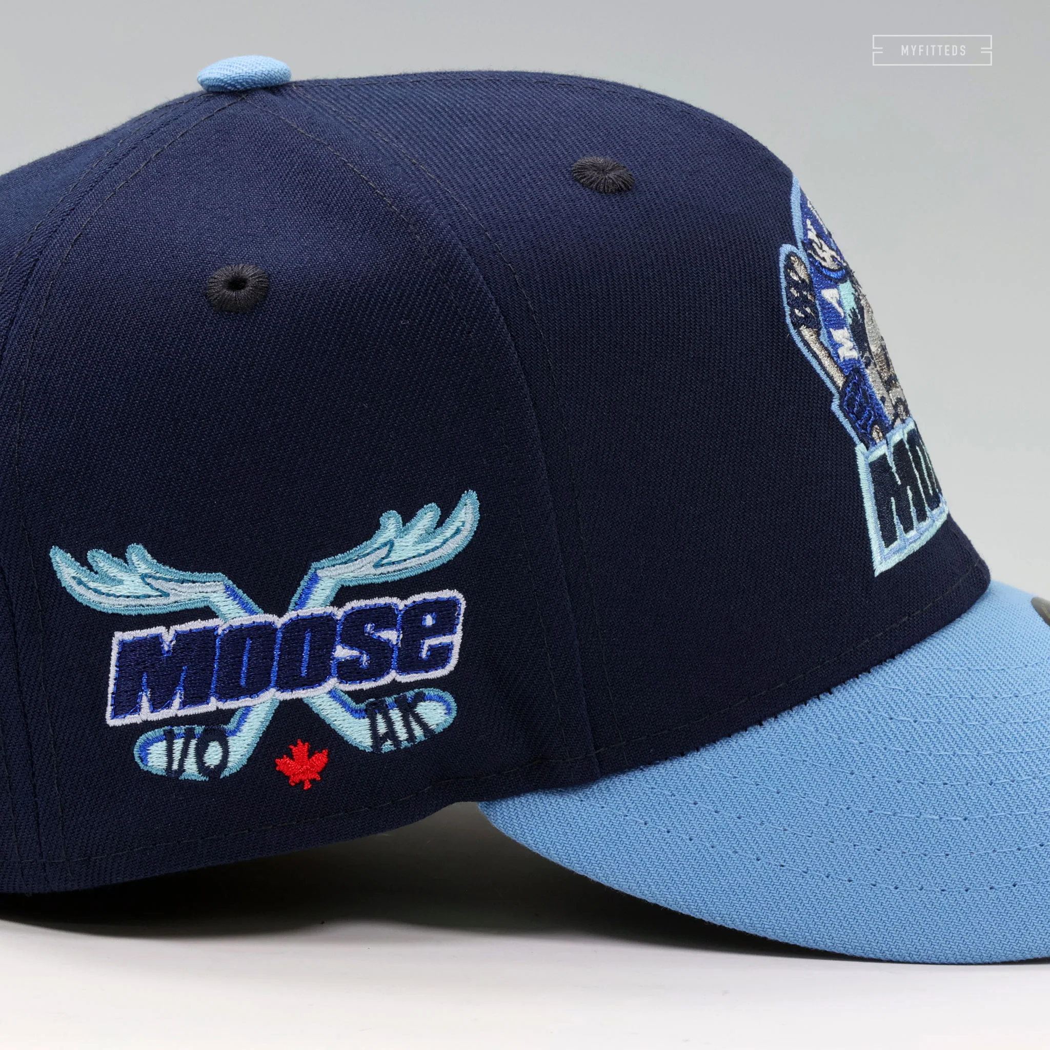 MANITOBA MOOSE RETRO CROSS MOOSE HORN HOCKEY STICKS UNC COLORWAY NEW ERA CAP - Image 5