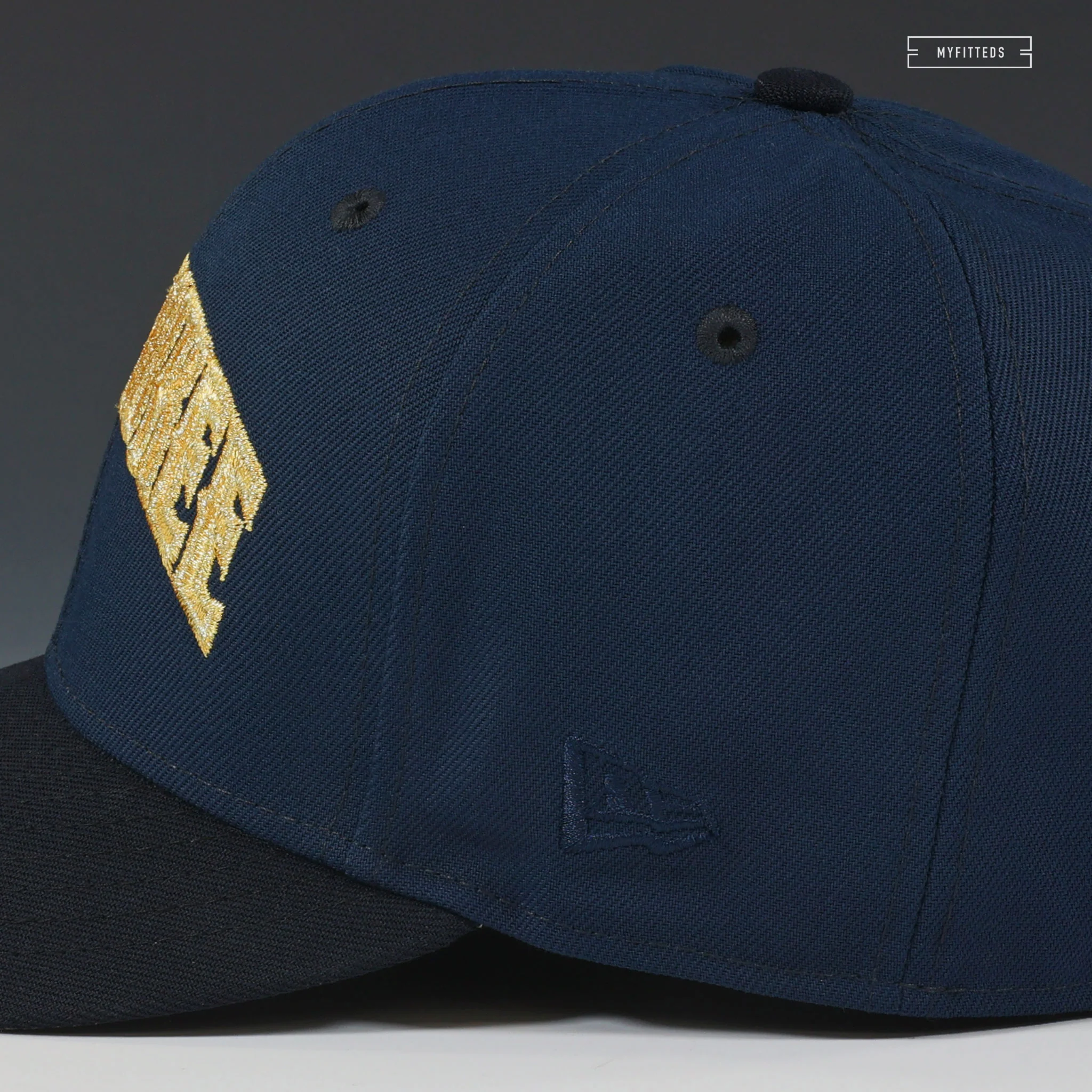 MILWAUKEE BREWERS 25TH ANNIVERSARY NAVY AND GOLD NEW ERA FITTED CAP - Image 6