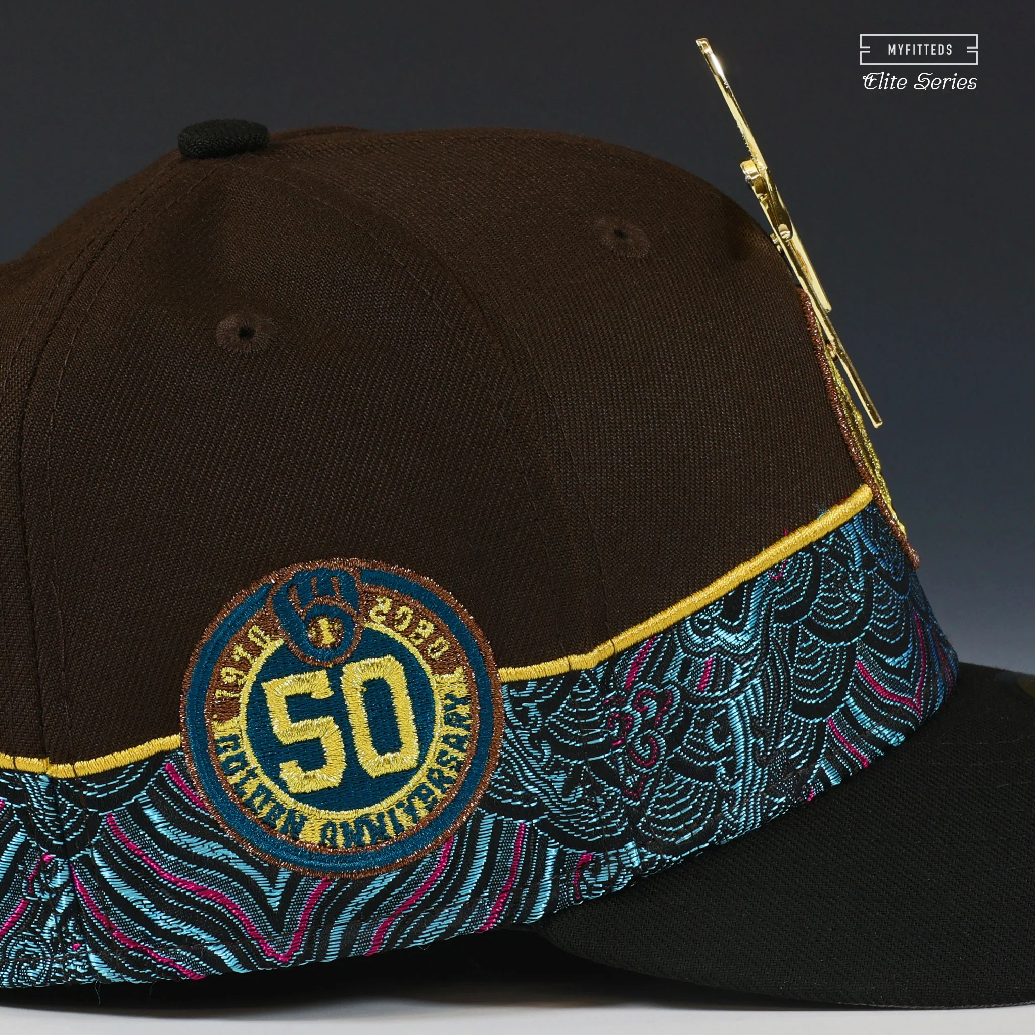 MILWAUKEE BREWERS 50TH ANNIVERSARY GENZO'S PINWHEEL ELITE SERIES NEW ERA FITTED CAP - Image 7