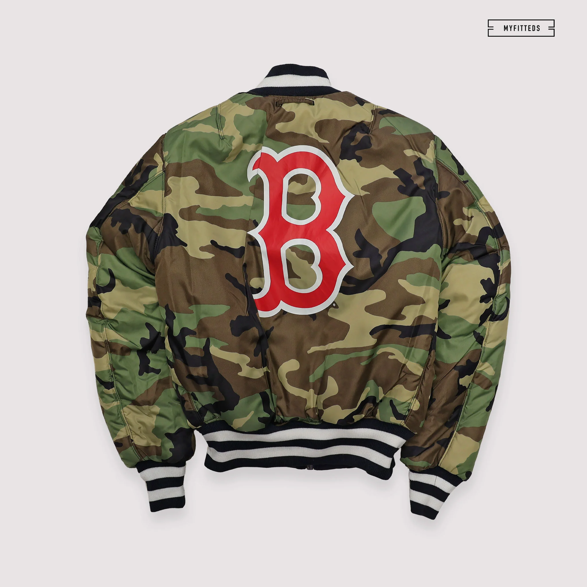 NEW ERA X ALPHA INDUSTRIES BOSTON RED SOX REVERSIBLE BOMBER JACKET - Image 4