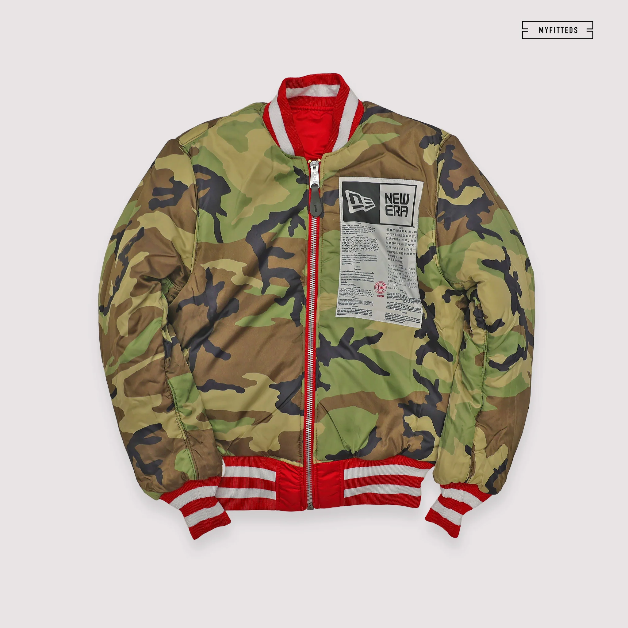 NEW ERA X ALPHA INDUSTRIES CINCINNATI REDS REVERSIBLE BOMBER JACKET - Image 3