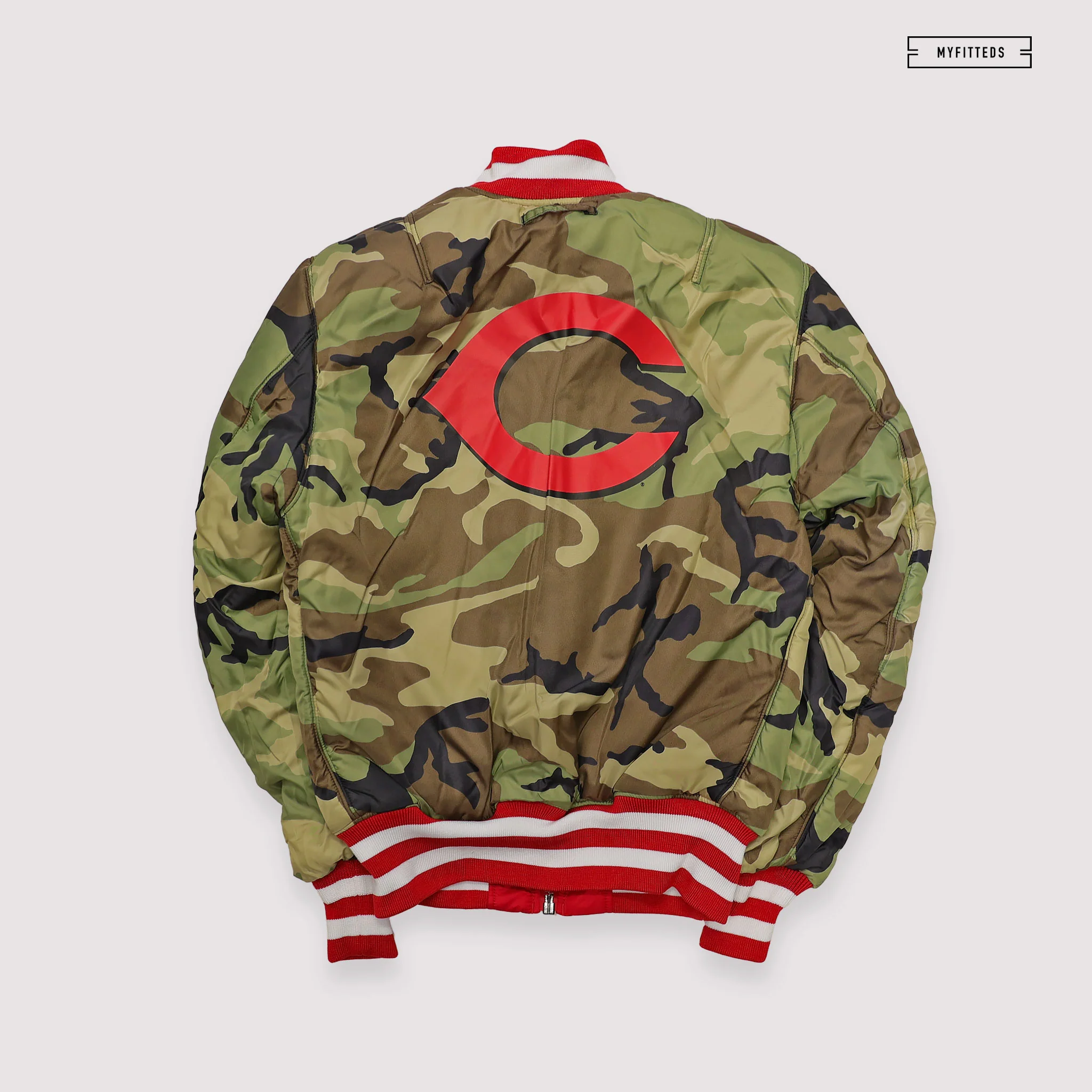 NEW ERA X ALPHA INDUSTRIES CINCINNATI REDS REVERSIBLE BOMBER JACKET - Image 4
