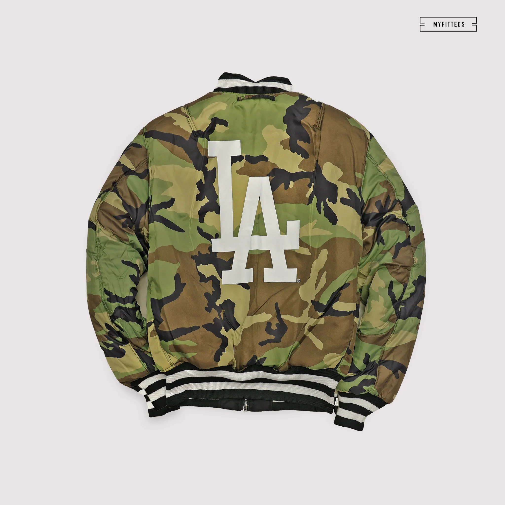 NEW ERA X ALPHA INDUSTRIES LOS ANGELES DODGERS REVERSIBLE BOMBER JACKET - Image 4