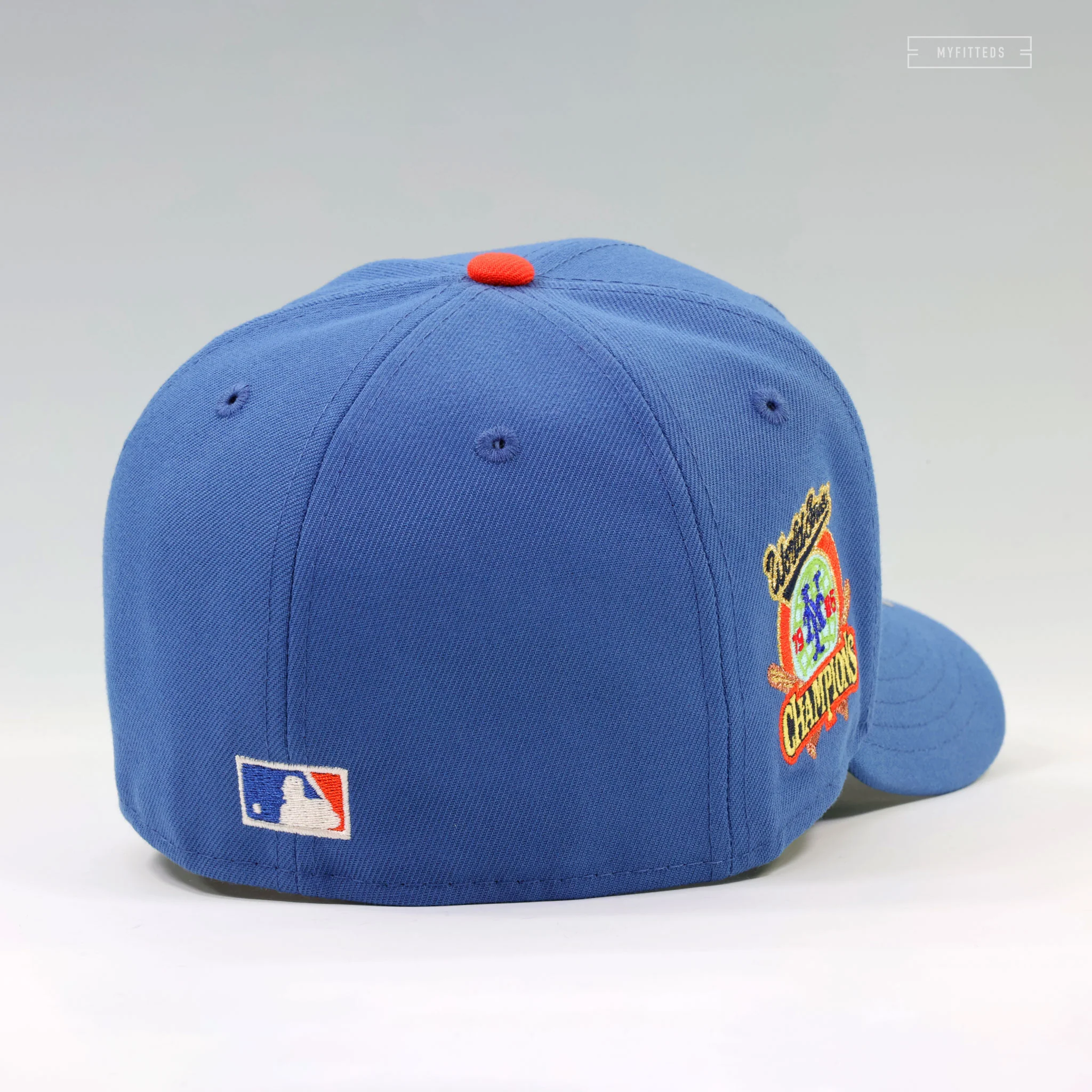 NEW YORK METS 1986 WORLD SERIES CHAMPIONS VINTAGE WEATHERED LOOK NEW ERA FITTED CAP - Image 4