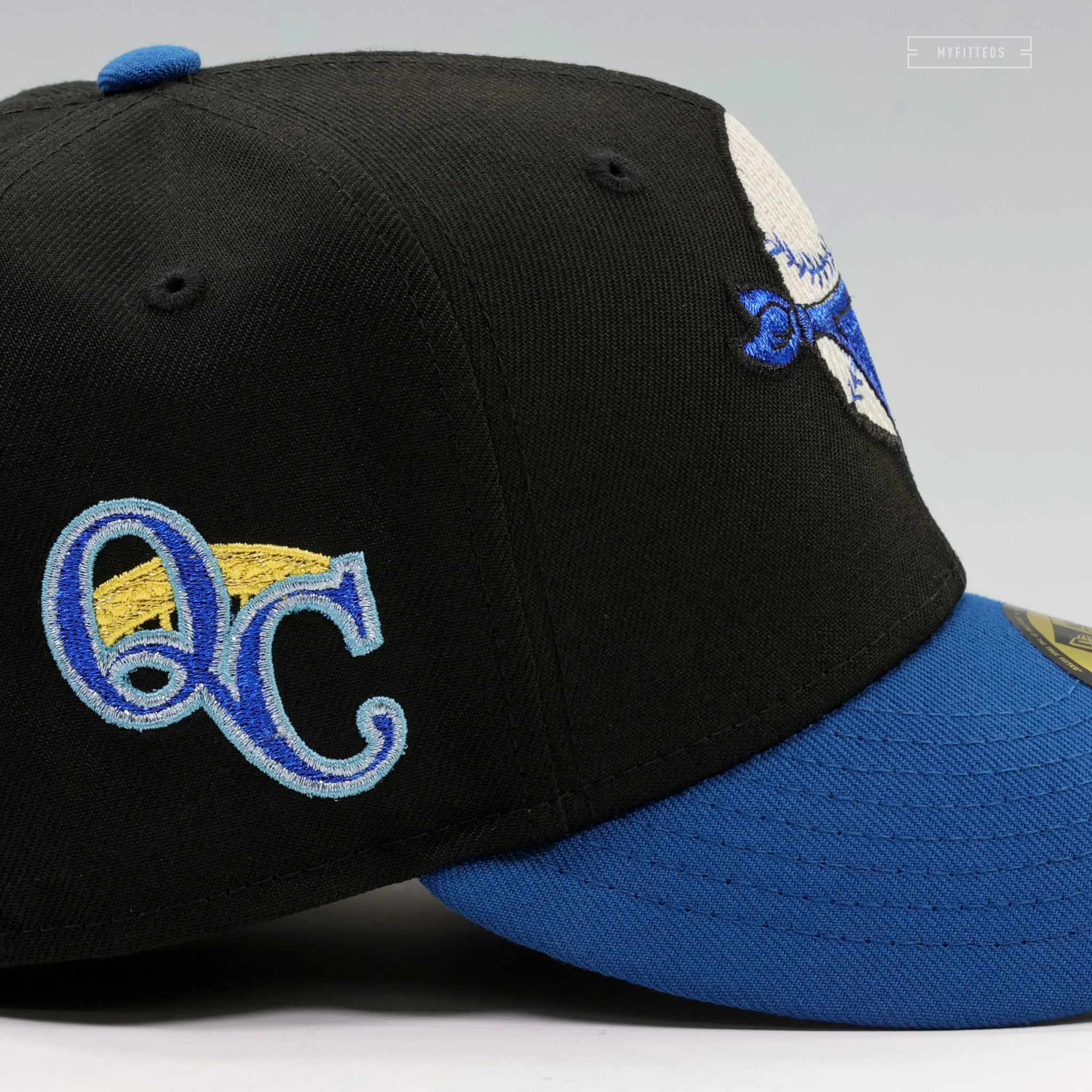 QUAD CITIES RIVER BANDITS BANDANA CENTENNIAL BRIDGE QC SIDE PATCH NEW ERA FITTED CAP - Image 6