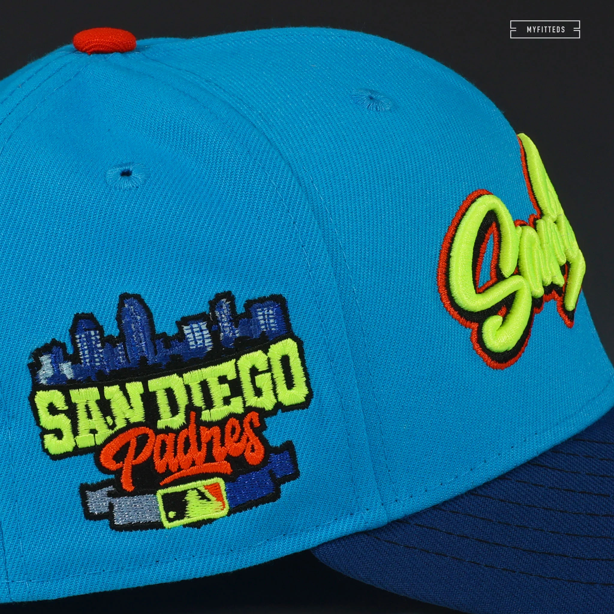 SAN DIEGO PADRES GRAFFITI "SKATE OR DIE SB INSPIRED" NEW ERA FITTED CAP - Image 6